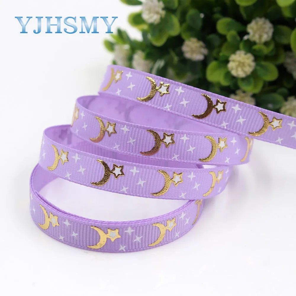 YJHSMY I 19418 1025 10 ярдов 3/8 дюйма (10 мм) однотонные ленты с горячим тиснением в виде