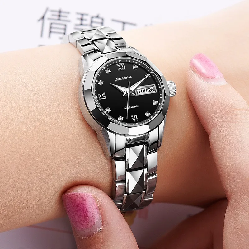 Women Watch 2 Женские часы JSDUN, высокое качество, модные механические Женские наручные часы из нержавеющей стали, роскошные женские часы из розового золота для мужчин - Цвет: Women Watch 2