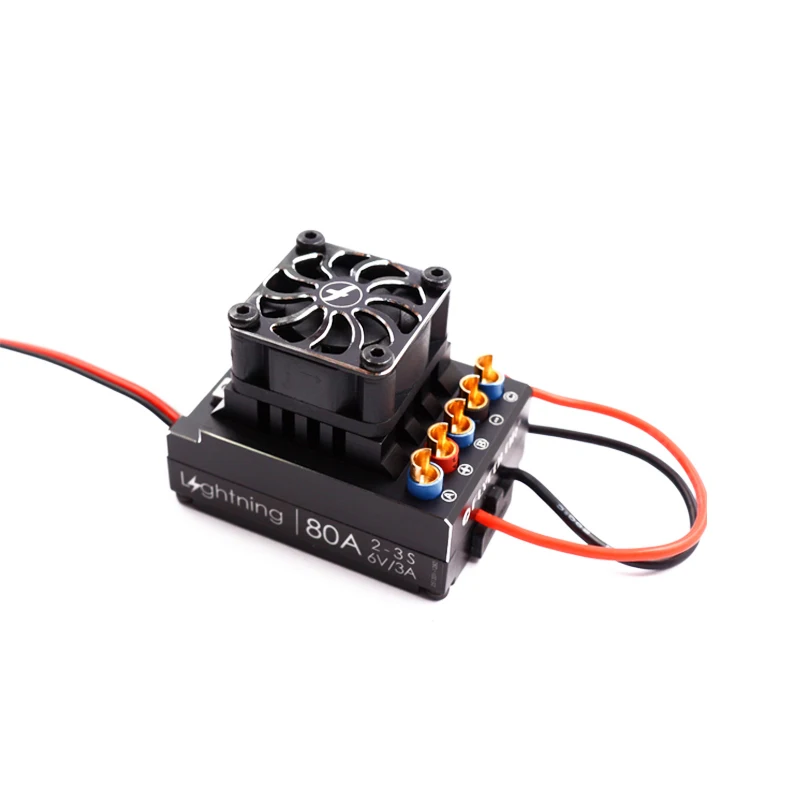FATJAY Flycolor Lightning series 60A 80A 120A 160A автомобильный ESC 2-3s для RC 1/6 1/8 1/10 автомобилей Бесщеточный Электрический регулятор скорости