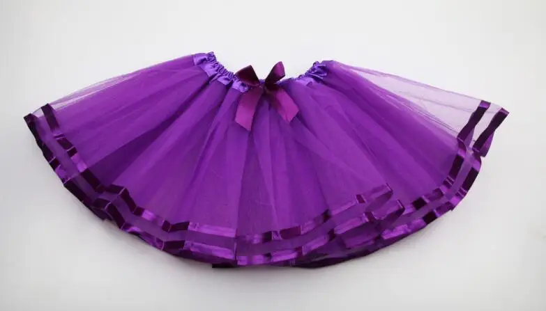 purple Летняя Модная Повседневная шифоновая юбка-пачка с розовой лентой для девочек бальное платье на день рождения для маленьких девочек, юбка-американка для девочек 8 лет - Цвет: purple
