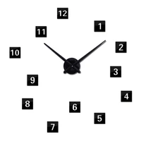 new hot sale stickers wall clock clocks watch diy acrylic mirror large home decoration quartz living room circular needle