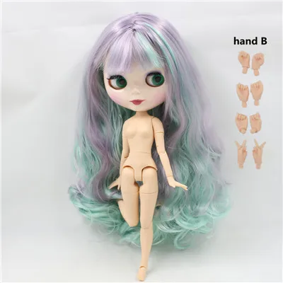 Ледяной обнаженный завод Blyth кукла серии No. BL1049/4006 фиолетовый микс Мятные волосы белая кожа соединение тела Neo - Цвет: like the picture