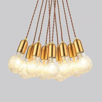 

Дизайнерская светодиодная Подвесная лампа в стиле пост-модерн, светильник в форме шара с регулируемой яркостью, труба из железа и золота, пр...