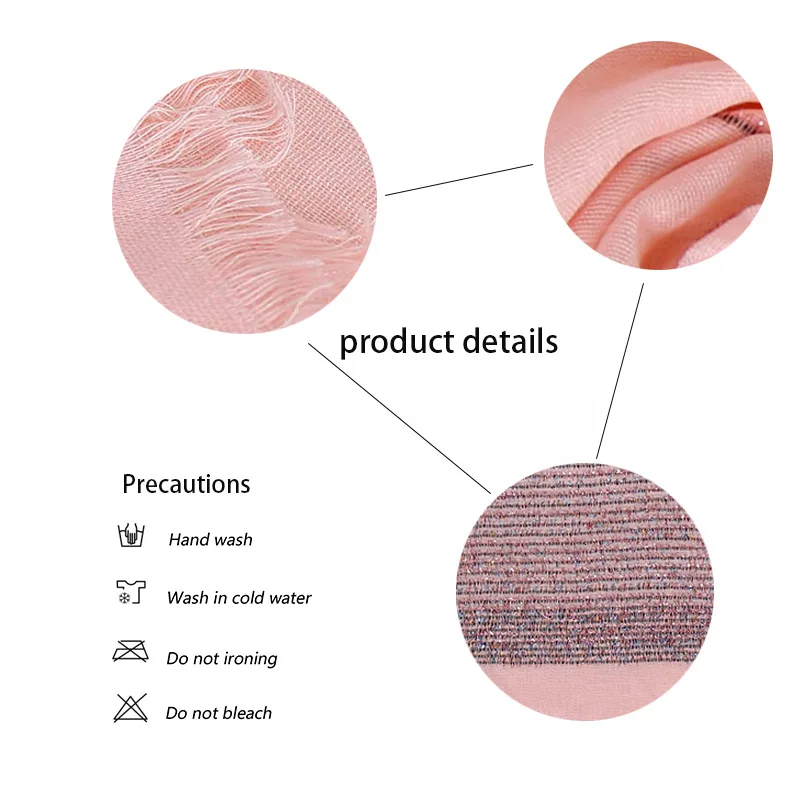 Женская Блестящая шаль из вискозы простой шарф с люрексом и блестящими полосками