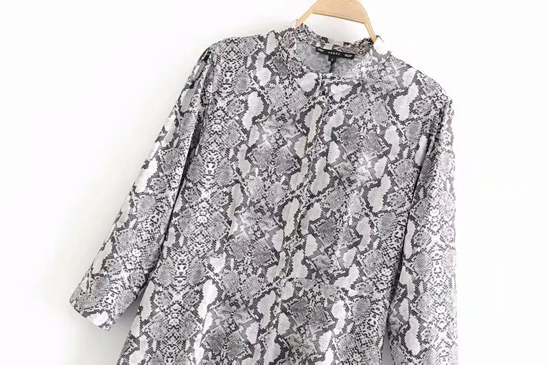 Женское винтажное платье со змеиным принтом современное в стиле ретро лето