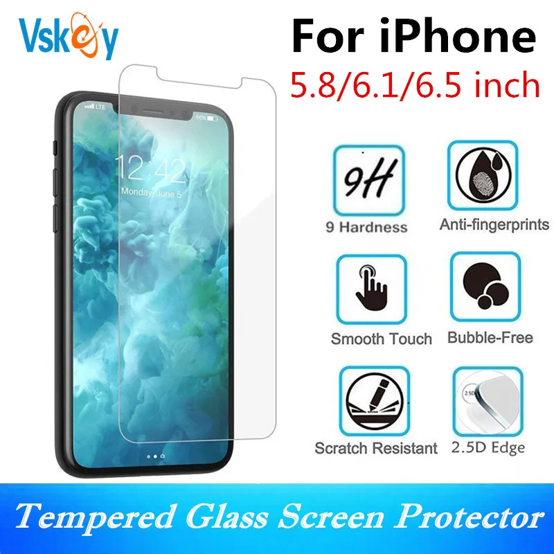 

VSKEY 100Pcs 2.5D Tempered Glass for iPhone 11 Pro Max Anti-Scratch Phone Protective Film for iPhone 11 5.8in 6.1'' 6.5inch