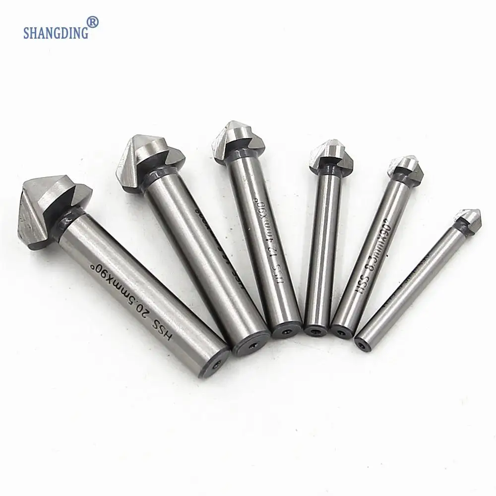 Круглый хвостовик 6 шт./компл. 3 Флейта из быстрорежущей стали твердые металлы