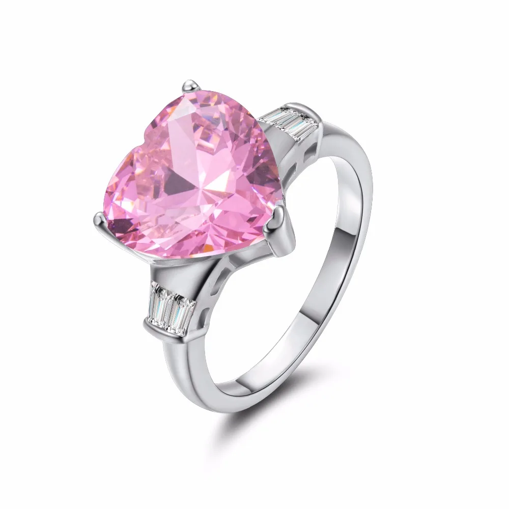 Женское кольцо из серебра 925 пробы с покрытием белого золота 18 пробы|white gold|18k white