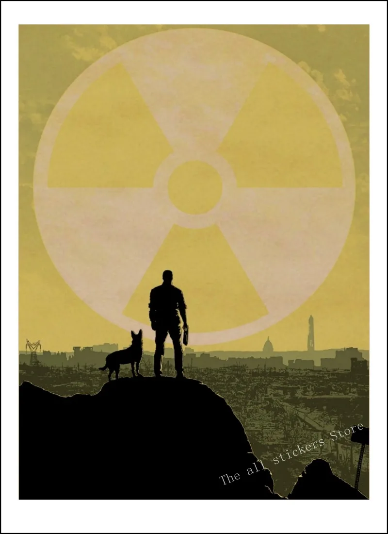 Fallout 3 4 игровой плакат серия Fallout игра Ретро плакат, крафт-бумага для бара кафе домашний декор Настенная роспись/9005 - Цвет: 1