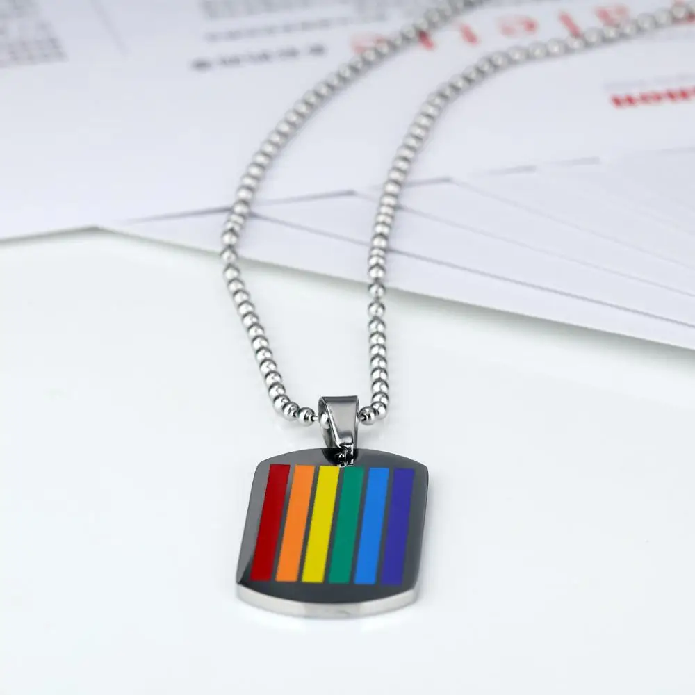 Wukaka Радуга нержавеющая сталь геи ЛГБТ ожерелья для женщин ожерелье из