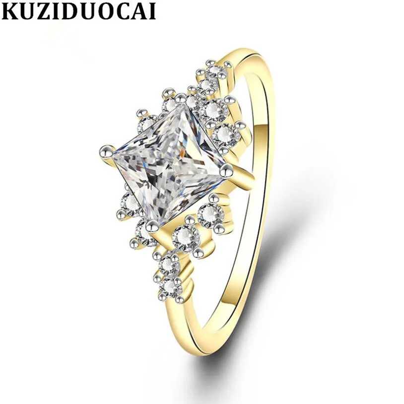 Новые модные ювелирные изделия Kuziduocai из нержавеющей стали с квадратным цветком