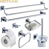 hotaan new stainless steel bathroom accessories setrobe hookpaper holdertowel barsoap basket bathroom sets chrome 810700t