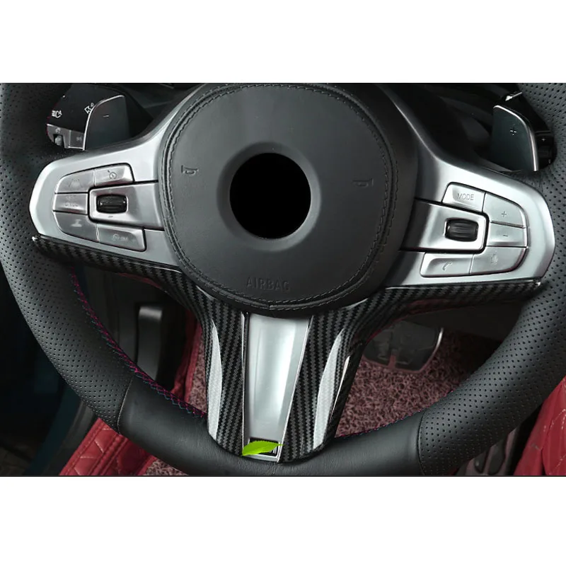 

Car Carbon Style Steering Wheel Cover Bradge Trim Fit For BMW X3 2018-2019