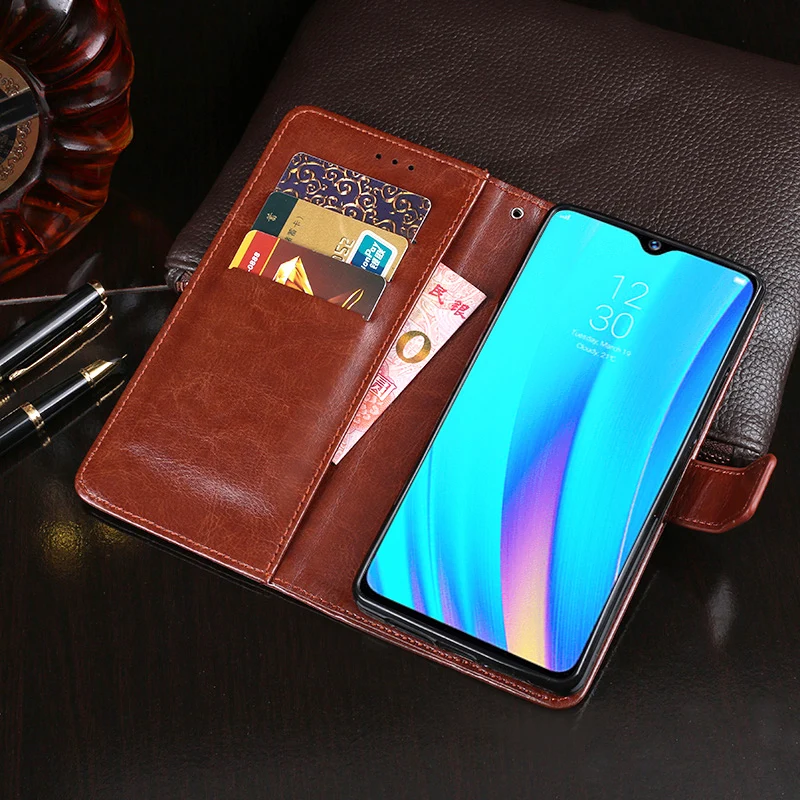 iTien Durable Book Style Protective Rubber Leather Cover Phone Case For Realme 3 Pro TPU Silicone Pouch Shell Wallet Etui Skin | Мобильные