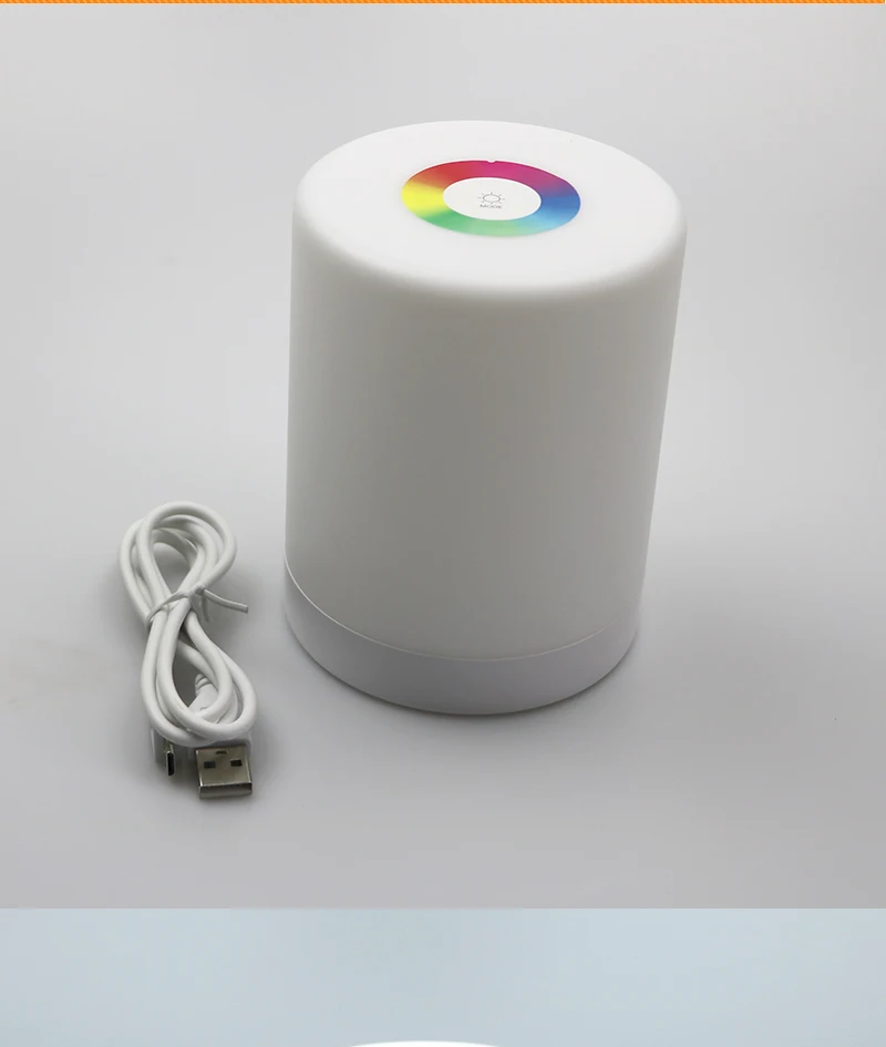 [Dengsum] RGB светодиодный ночной Светильник для создания уютной атмосферы лампа сенсорный Сенсор Настольная лампа с зарядкой 3-х уровневый Яркость прикроватная лампа