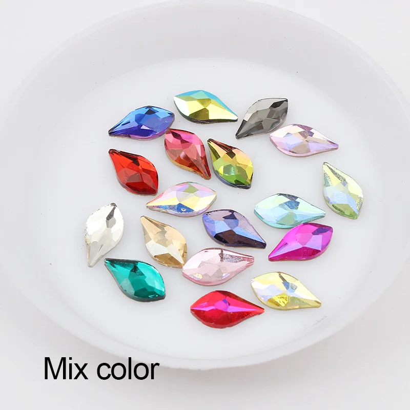 Mix color 30 шт./партия, 3D дизайн ногтей, стразы, Сияющие, смешанные цвета, стекло в форме груши, камень, ожерелье с каплевидными кристаллами украшение для ногтей, инструмент, аксессуар для ногтей - Цвет: Mix color