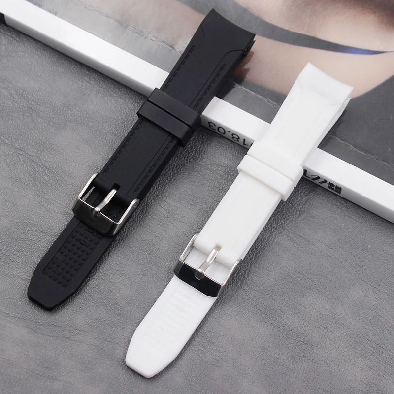 Silicone strap 18mm ladies sports waterproof men's and women's strap accessories buckle