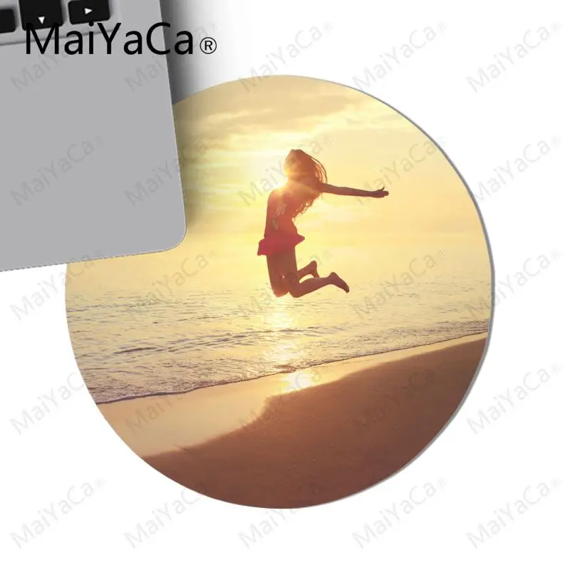 

MaiYaCa Sunset And Jumping Dolphin ocean High Speed New Lockedge Mousepad 20x20cm 22x22cm diameter round mouse pad