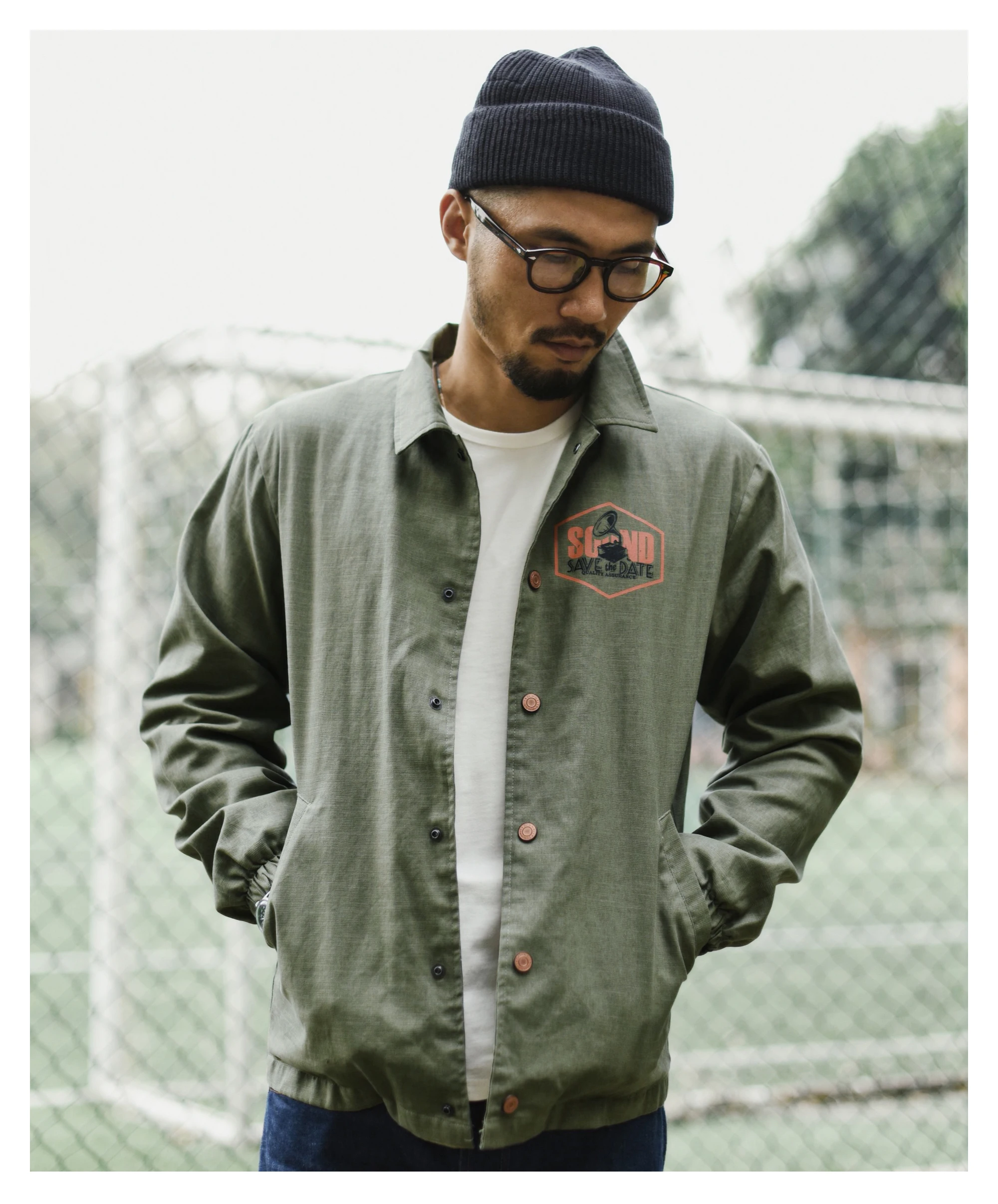 SauceZhan, тренерская куртка, Ретро стиль, куртка с принтом, Открытое тело, чистый хлопок, пальто, искусство и искусство Ами, хаки, Мужская одежда, рубашки, мужские рубашки