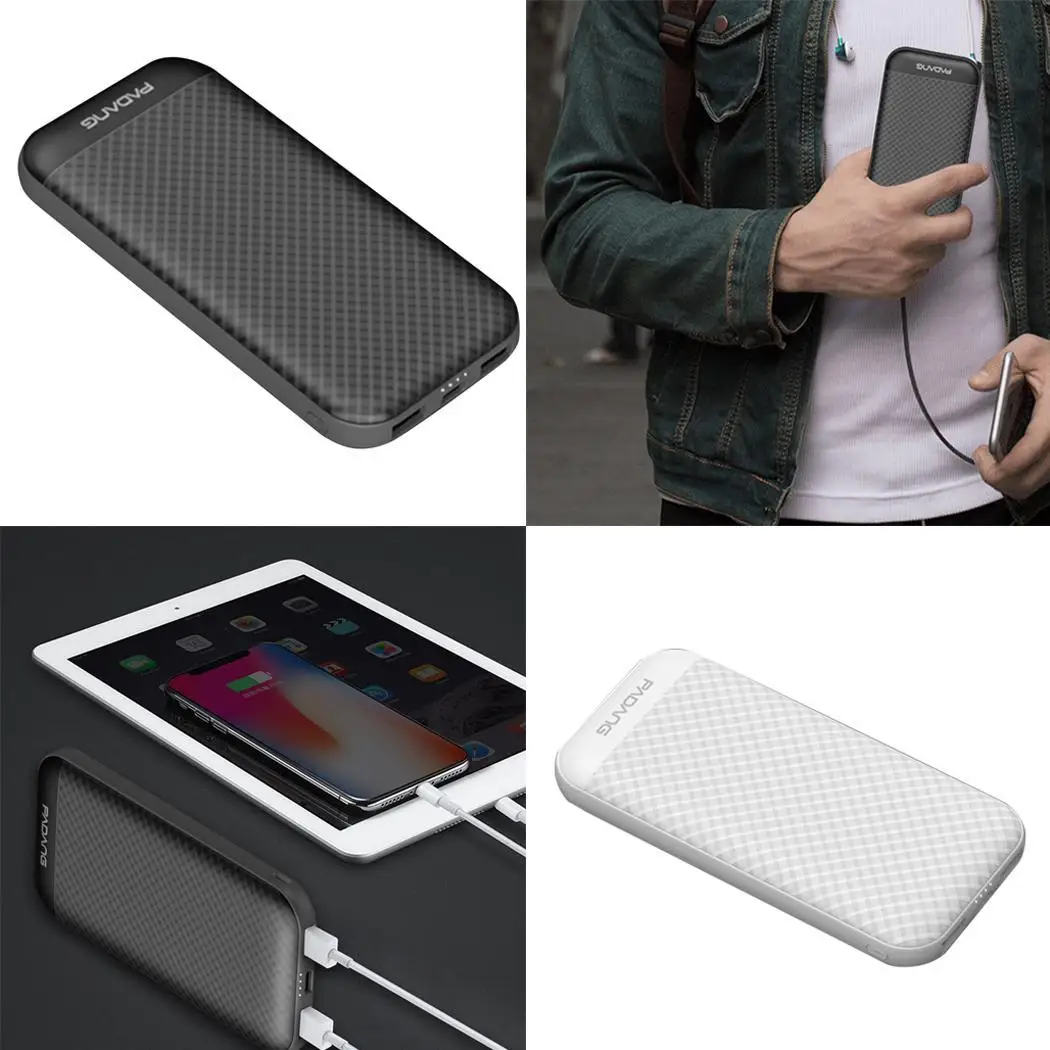 10000mAh Portable Power Bank Type-C Micro USB Input Mobile Cell Phone External Battery Charger Black For iPhone |