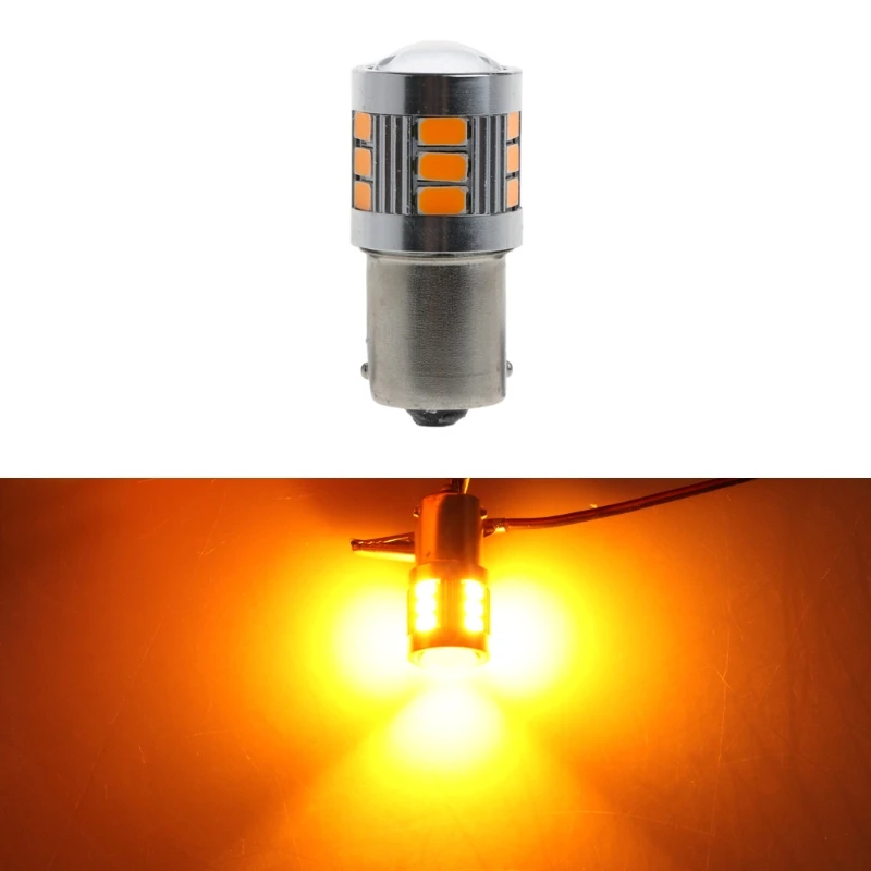 Янтарная Светодиодная лампа указателя поворота сигнала стоп DC 12V 18 SMD BAU15S 5730