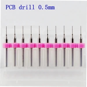 Мини-сверла для печатной платы, карбид вольфрамовой стали, 0,5 мм, 10 шт.