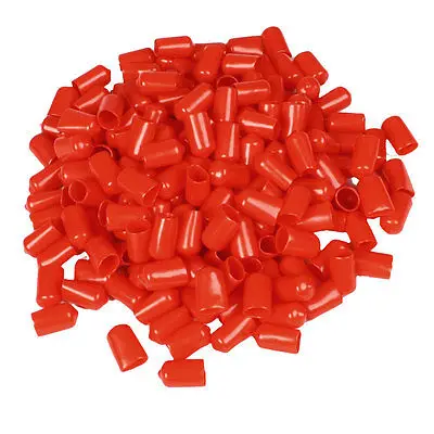 100 Pcs 12mm Inner Dia Round Tip Red PVC Insulated End Caps  22mm Height