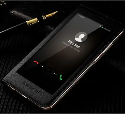 Черный Huawei honor 8 pro Чехол с окошком дизайн Роскошный pu кожаный магнитный флип-чехол для huawei honor 8 pro V9 умный чехол для телефона - Цвет: Черный