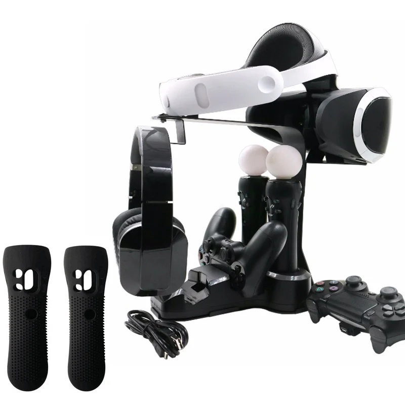 Вертикальная подставка для PS4 держатель контроллера PS MOVE Charger VR Pro Slim PSVR наушников