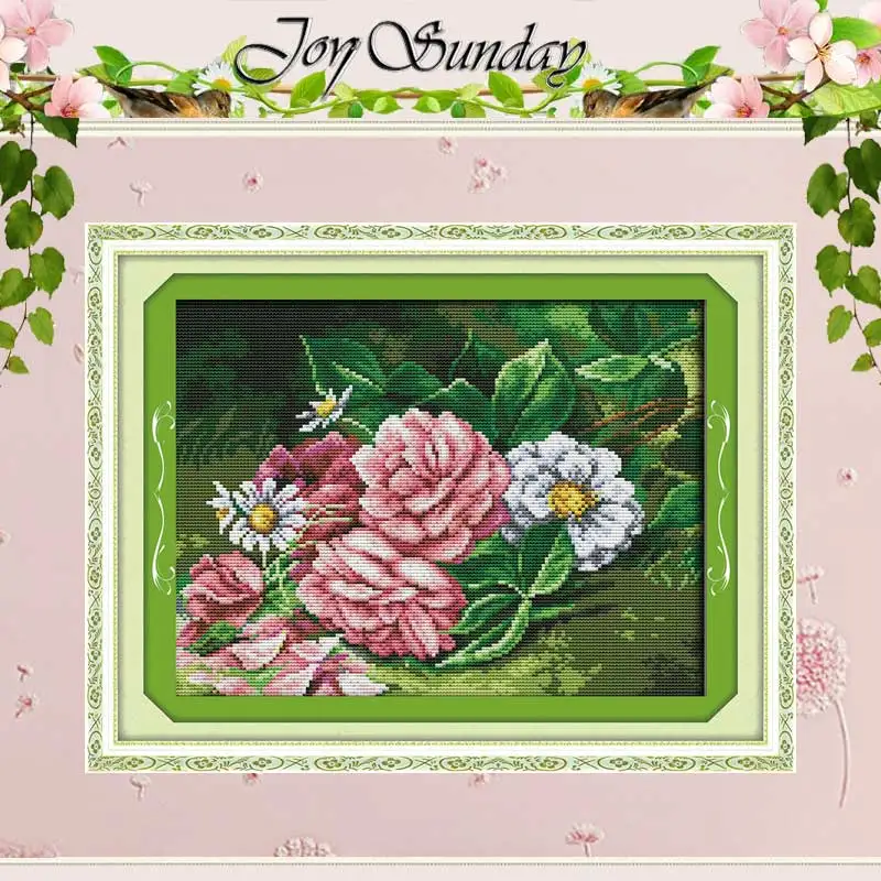 

Flowers Patterns Counted Cross Stitch Set DIY 11CT 14CT 16CT Stamped DMC Cross-stitch Kit Embroidery Needlework Home Decor Gifts