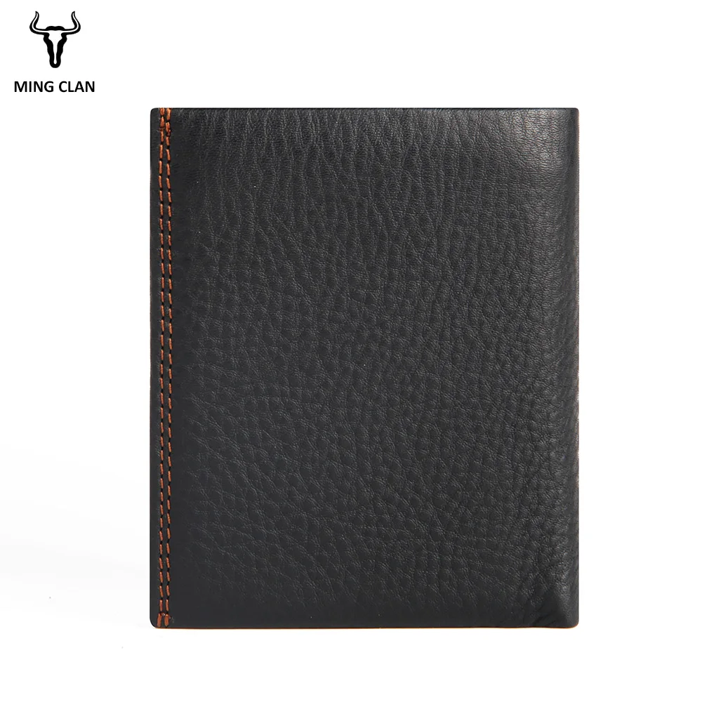 Mingclan Men Short Mini Wallet Casual Genuine Leather Male Wallet Purse Standard Card Holders Wallets For Men Small Photo Pocket