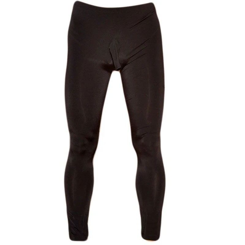 

Men Hot Ice Silk Breathable open sheath ankle length pants male lingerie exposure pajama sleep bottoms