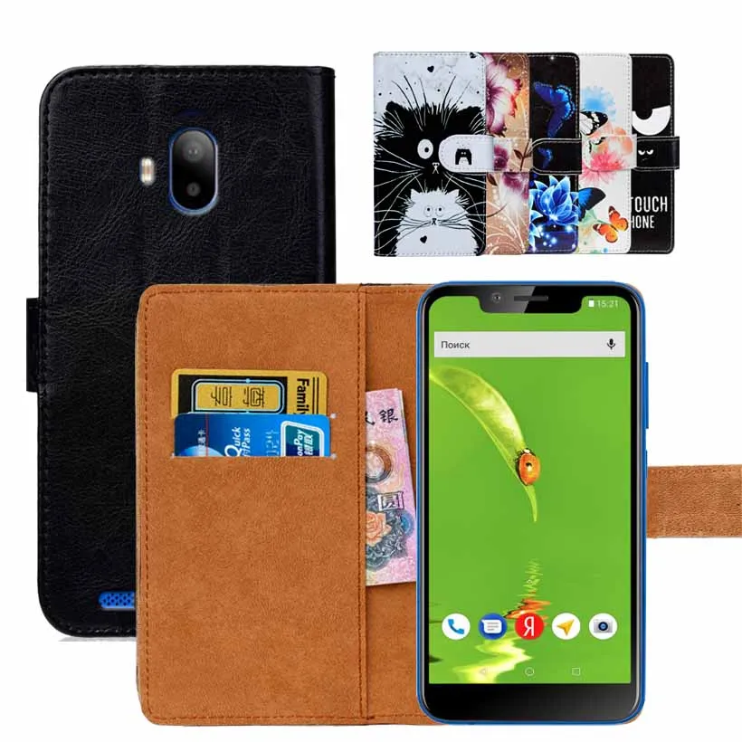 Новый чехол-книжка из искусственной кожи с принтом для Fly View Ультратонкий чехол