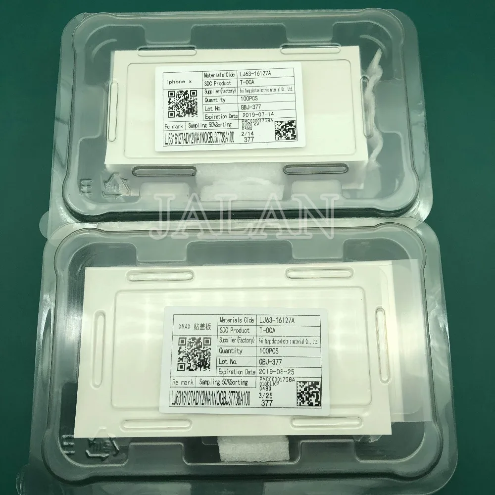 

Factory price TOCA Film for phone x xs-max125um 100pcs in frame Re mark OCA for lcd diaplay touch screen glass panel repair