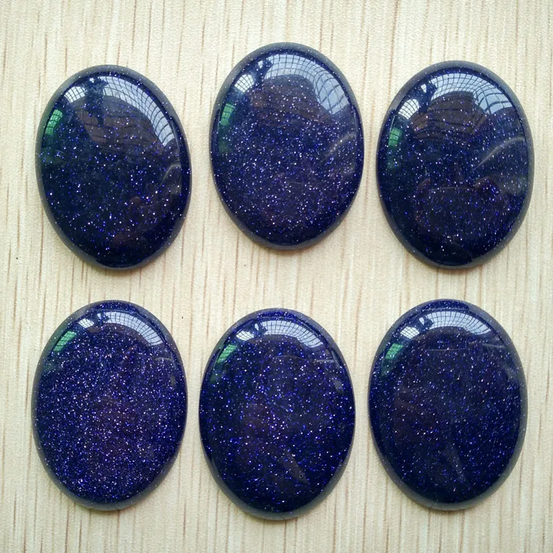 Оптовая продажа 6 шт./лот высокое качество кабошон с голубым песком овальный 30x40