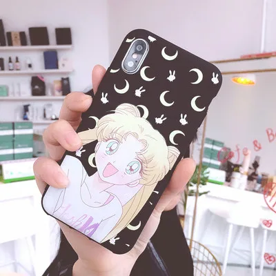 SAM S10 plus милый Сейлор Мун чехол для телефона для samsung Galaxy S10/S10e/S9 plus/S9/S8 розовая девушка мягкая задняя крышка Капа Coque - Цвет: As shown in