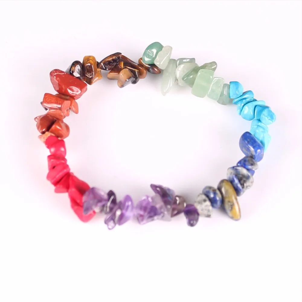 7 Чакр Исцеляющие балансирующие бусины браслеты для йоги Crystal чипы из