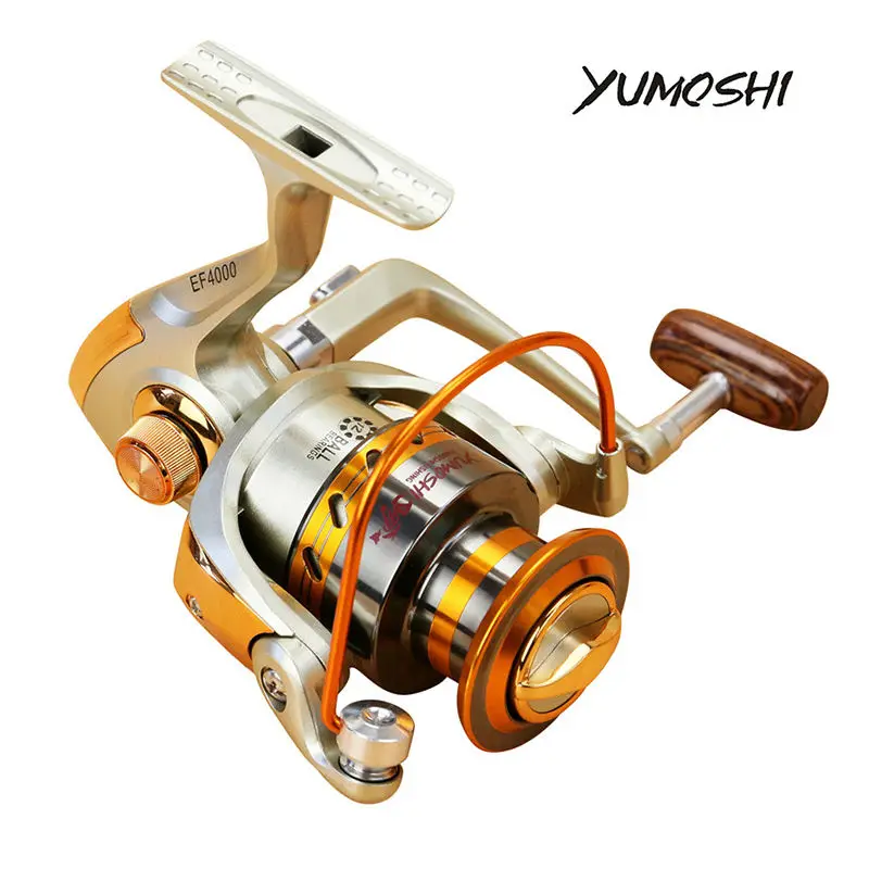 YUMOSHI fishing reel spinning EF Series Aluminum Spool Superior Ratio 5.5:1 5.2:1 4.1:1 10BB 12BB carretilha pesca baitcasting | Спорт и