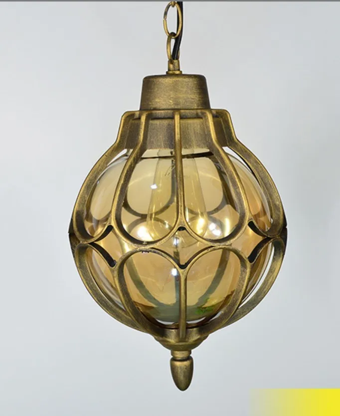 Outdoor waterproof ceiling ball lamp balcony energy saving garden Earth lights European retro aisle rain global pendant | Лампы и