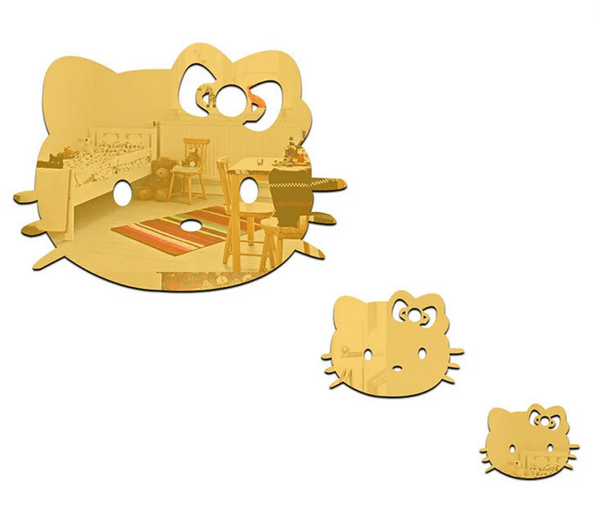Hello kitty акриловые хрустальные наклейки на стену для кошек фестиваль для детей украшения дома, 3 шт. в комплекте