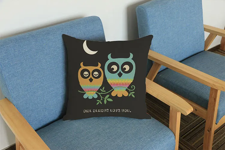 Наволочка из хлопка и льна с персональным принтом животных мультяшных кошек