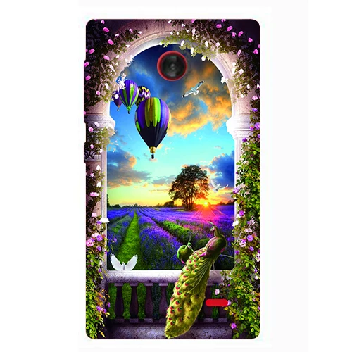 Чехол для Nokia X Dual SIM A110 задняя крышка с рисунком цветочных растений единорога