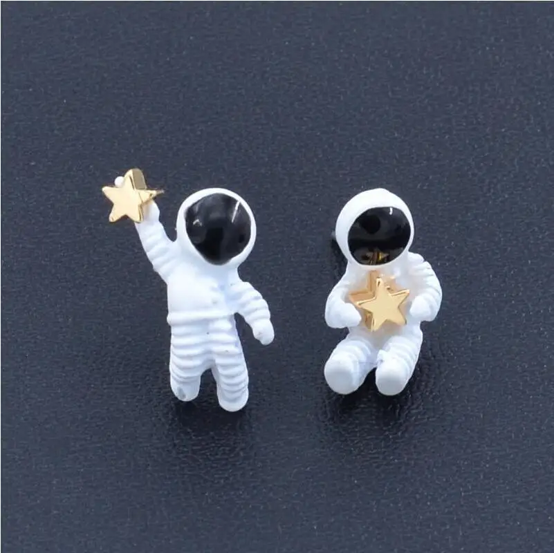 Женские серьги гвоздики в виде астронавта звездное небо|Серьги-гвоздики| |