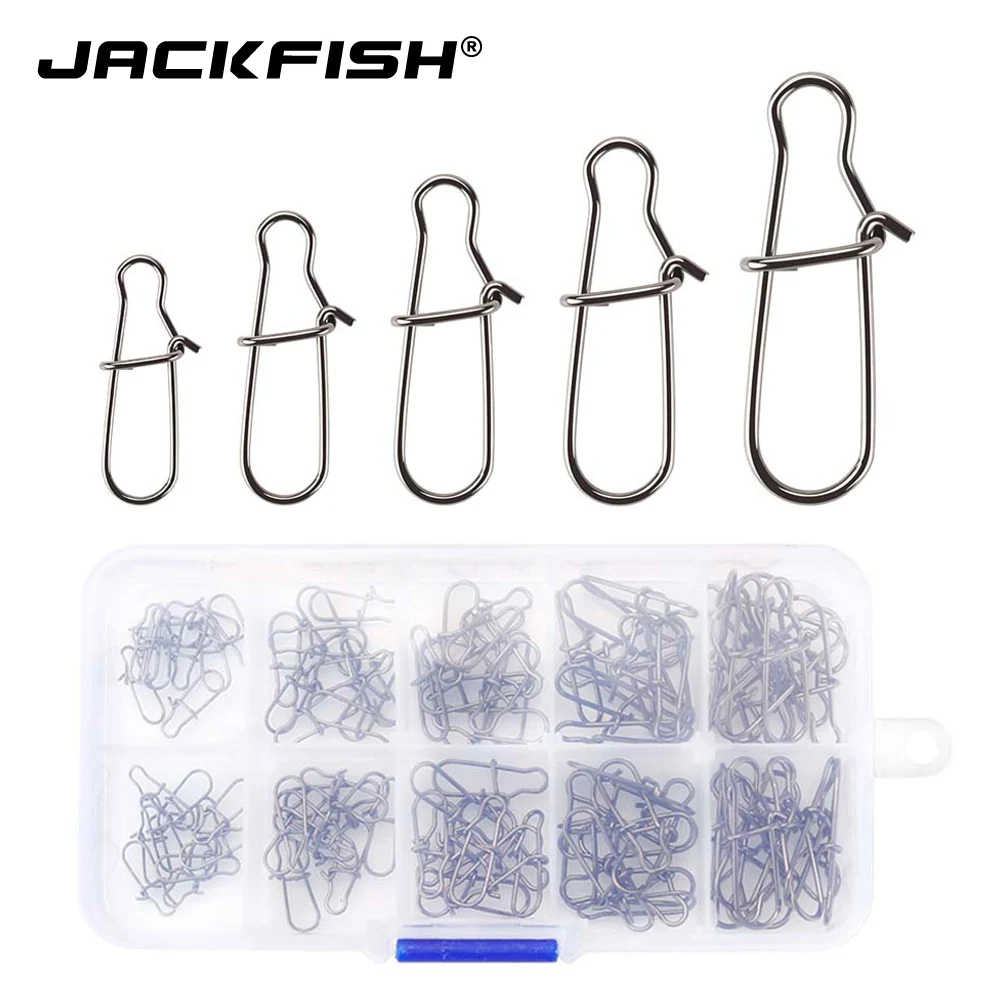 JACKFISH 100 шт./лот Вертлюги из нержавеющей стали штырь 5 размер рыболовный соединитель медный поворотный механизм рыболовные снасти аксессуары