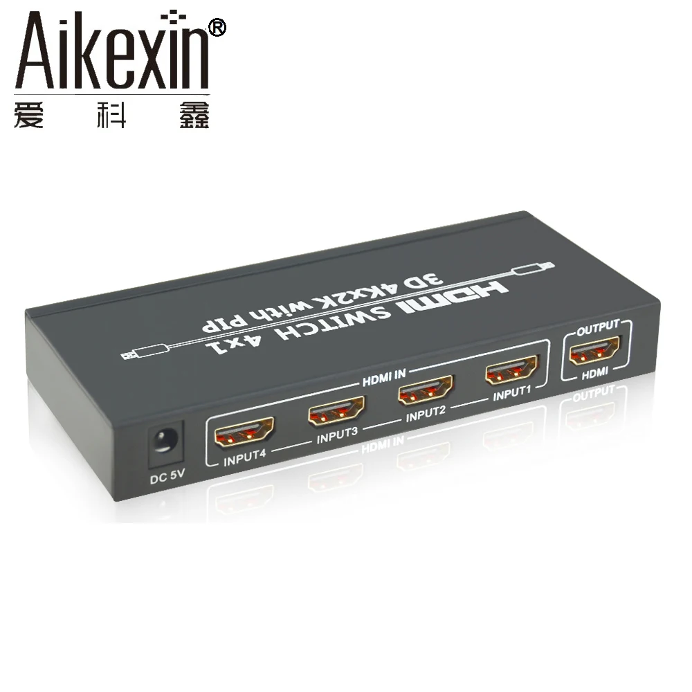Aikexin 4 порта 4x1 HDMI переключатель Ultra HD 4K HDMI 1,4 4 в 1 выход коммутатор коробка с PIP IR управление для PS4 ТВ HD tv HDMI адаптер