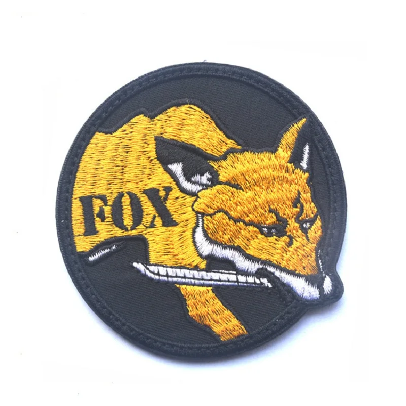 FOX HOUND embroidered patch for clothing Special ghost black Metal gear solid Borderless MGS patch backpack military jack patch - Цвет: 2