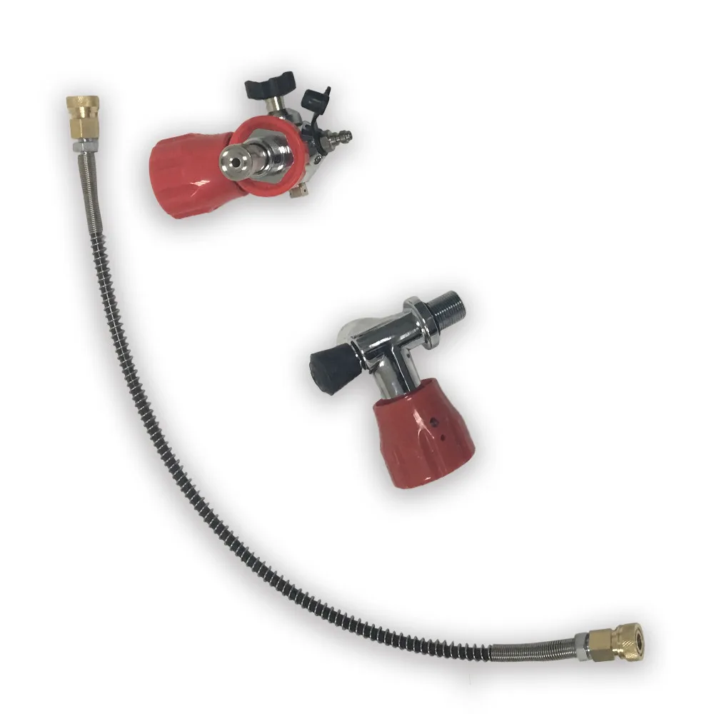 Acecare Two Valve for High Pressure Big Gas Cylinder to Small Gas Cylinder include hose with air compressor sucba