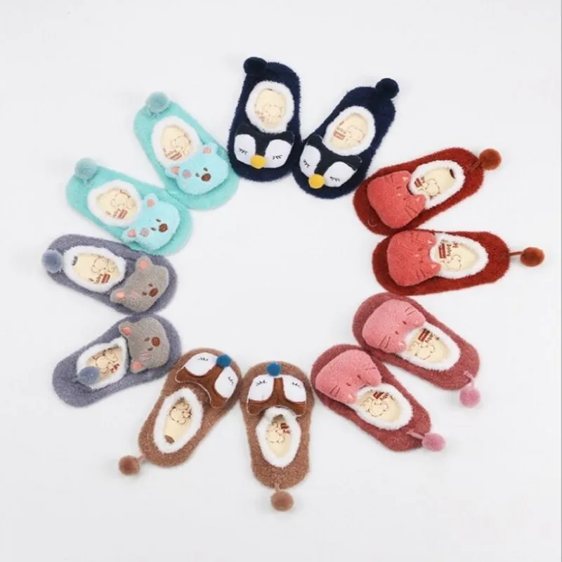 Зимние детские носки для маленьких мальчиков и девочек противоскользящие