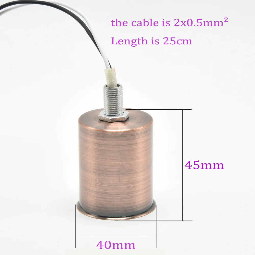 Патрон для потолочного светильника E27 керамическая основа с проводом 25 см