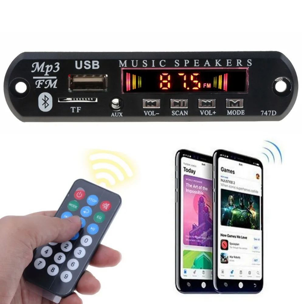 MP3 плеер декодер плата TF USB 3 5 мм AUX модуль Автомобильный комплект аудио Bluetooth